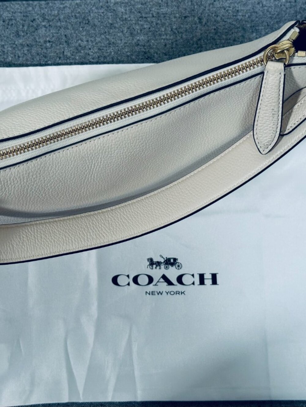 NWOT COACH Sutton Handbag/Crossbody in Chalk Polished Pebble Leather - Picture 14 of 14